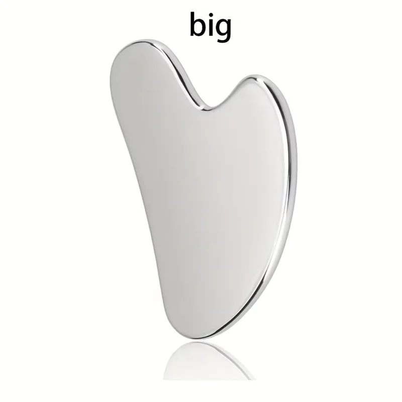 3-Piece Facial Cleansing Tool Set, Stainless Steel Heart-Shaped Scraping Tool, Ice Roller, Silicone Facial Brush