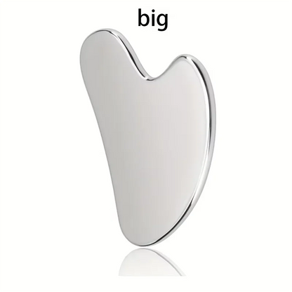 3-Piece Facial Cleansing Tool Set, Stainless Steel Heart-Shaped Scraping Tool, Ice Roller, Silicone Facial Brush
